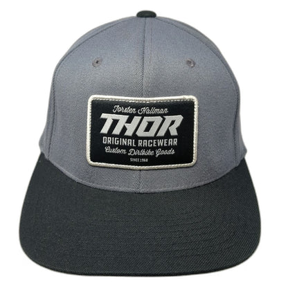 THOR Snapback Gray One Size Original Racewear Dirtbike Goods Patch Hat Black