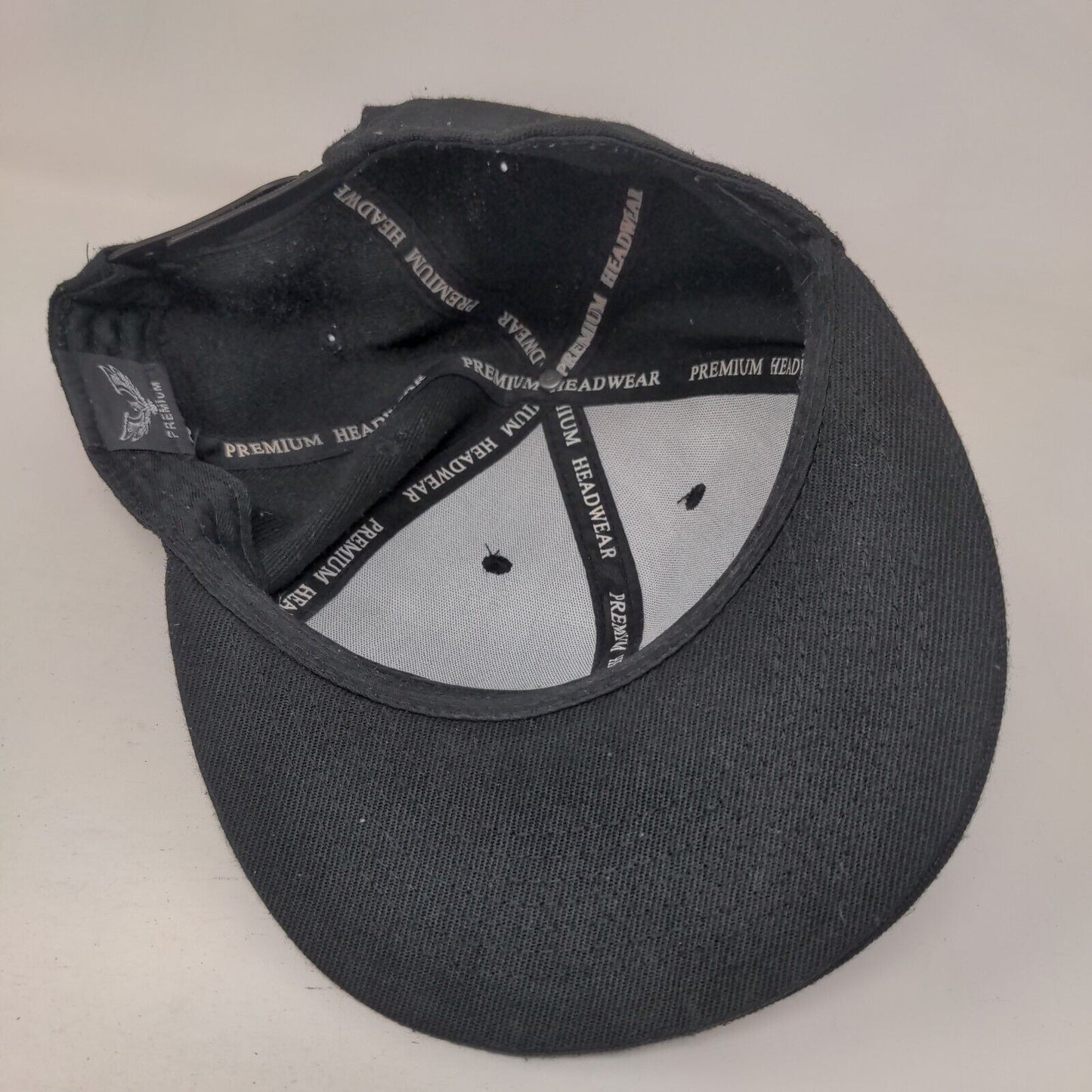 Premium Headwear Black One Size Adjustable Vented Holes 6 Panel Blank Polyester