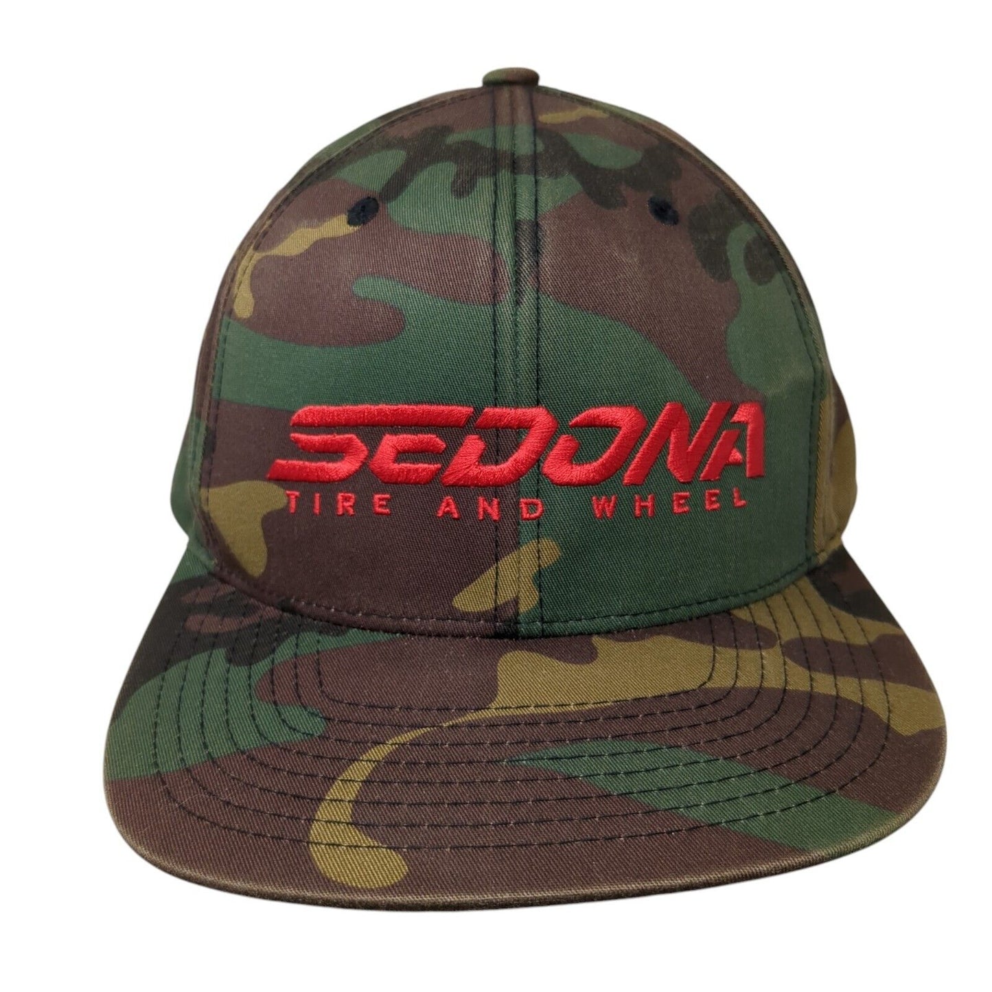Sedona Tire And Wheel Snapback Hat Camouflage One Size Embroidered
