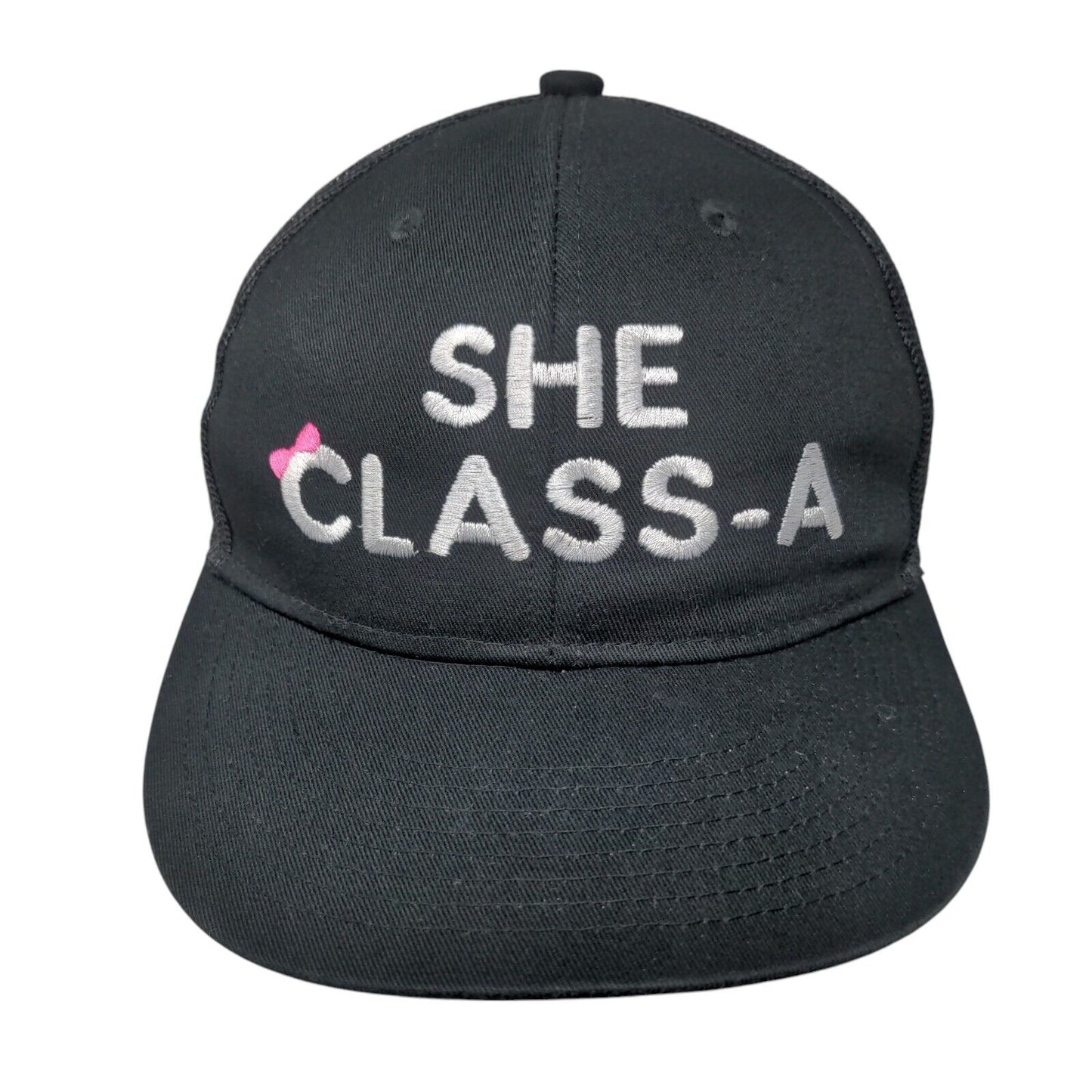 She Classs-A Snapback Trucker Hat Black One Size Adjustable Port Authority
