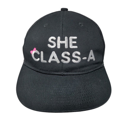 She Classs-A Snapback Trucker Hat Black One Size Adjustable Port Authority