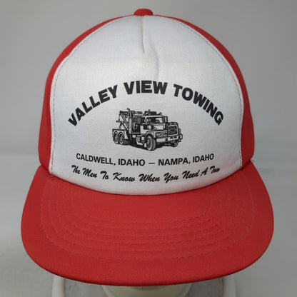 Vernon Headliner 5 Panel Hat Red White One Size Snapback Valley View Towing