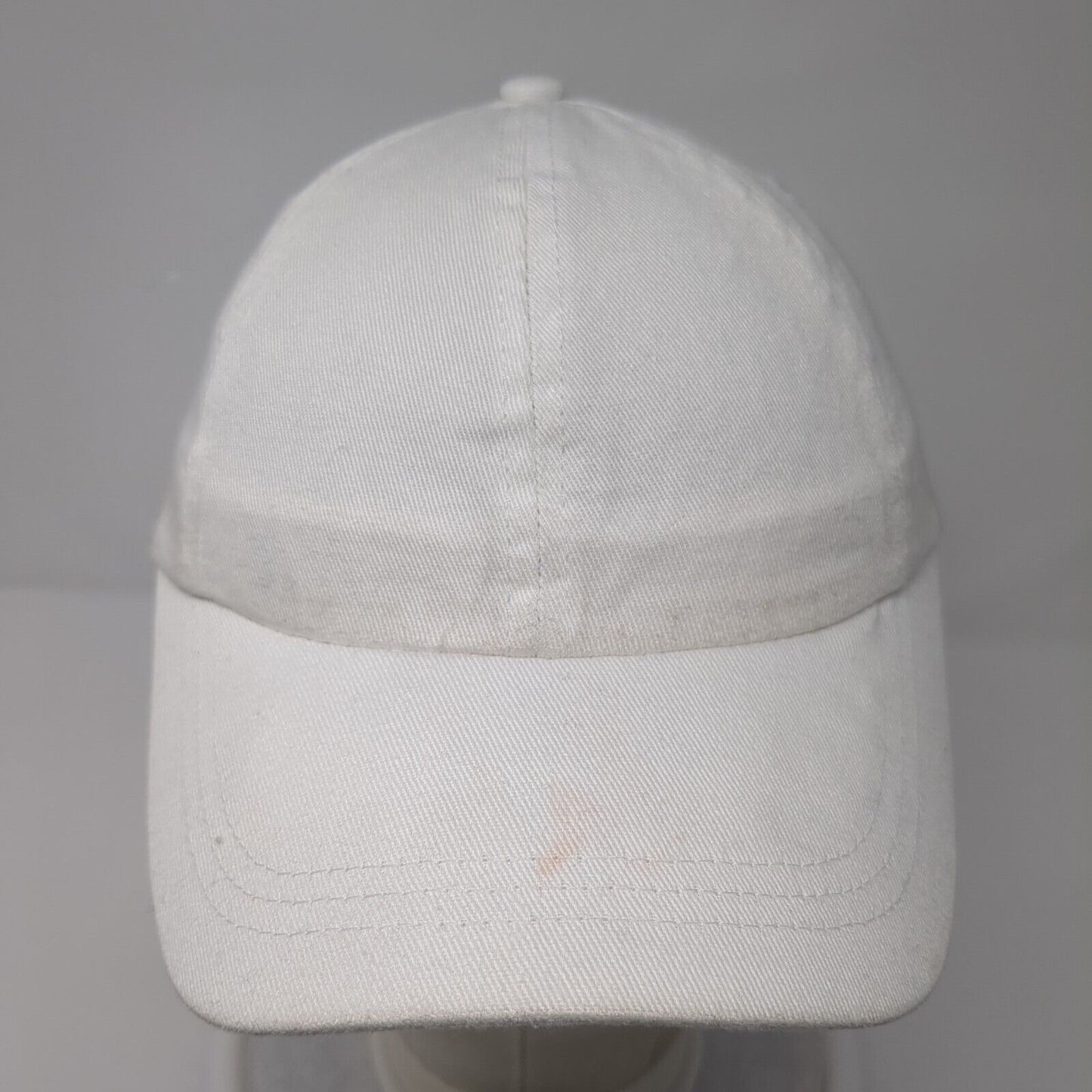 Unbranded Strapback Hat White One Size Adjustable Vented Holes 6 Panel Blank