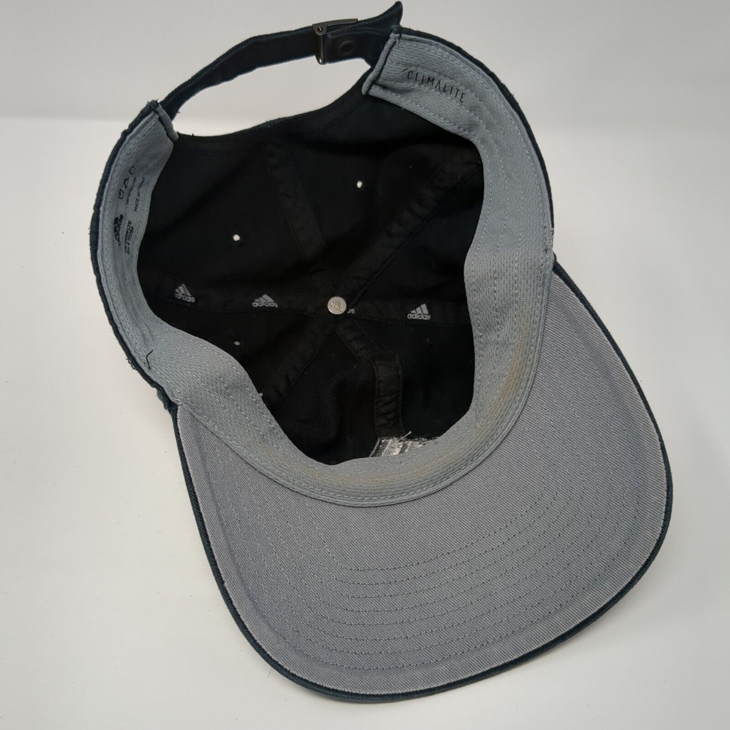 Adidas Slideback Hat Black One Size Adjustable Climalite 3 Stripes
