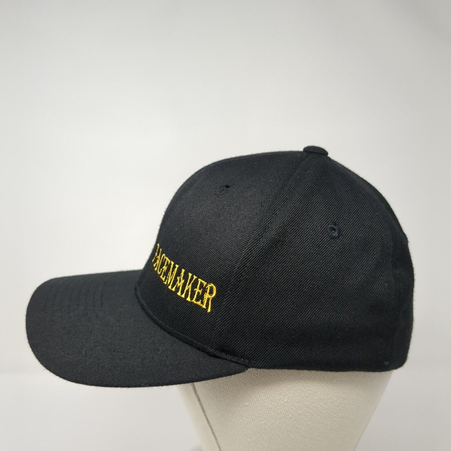 Pacemaker Fitted Hat Black S-M Embroidered Flexfit Yupoong 6 Panel