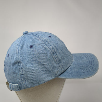 Unbranded Slideback Hat Blue One Size Adjustable Vented Holes Denim Blank