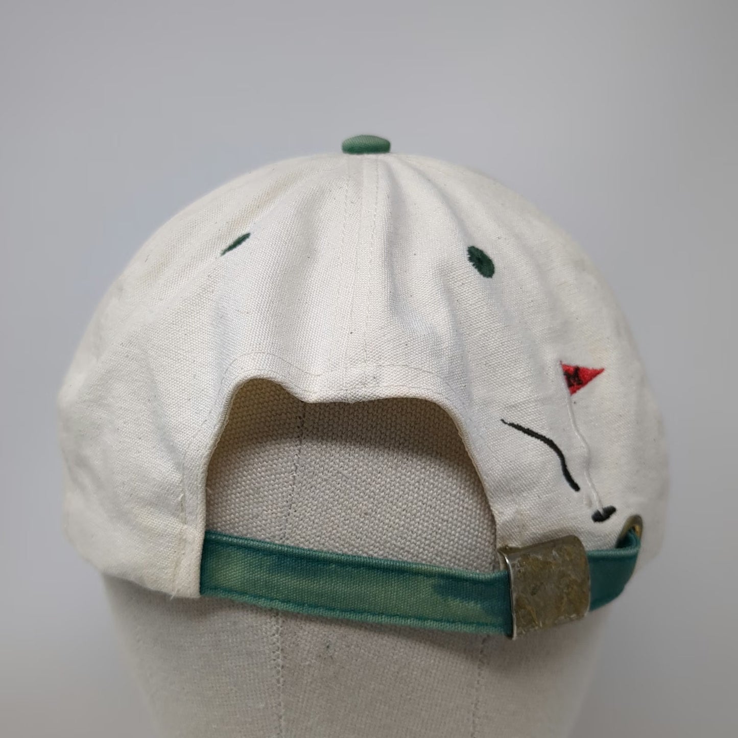 Mickey & Co. Baseball Cap White Green One Size Golfing Mickey Mouse Hat Vintage