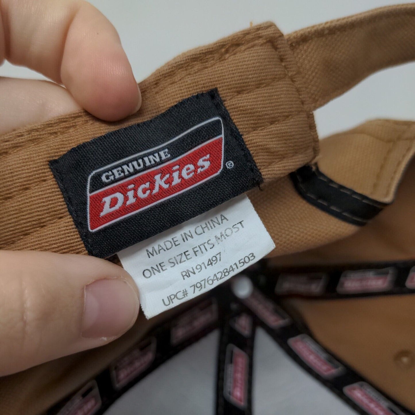 Genuine Dickies Slideback Hat Tan OSFM Adjustable Vented Holes 6 Panel