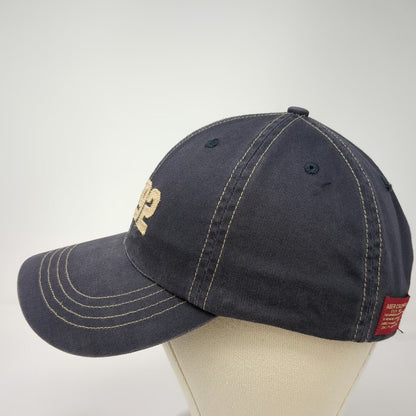 Abercrombie & Fitch Baseball Cap Blue AF92 Leather Strap Stitch Hat Vintage