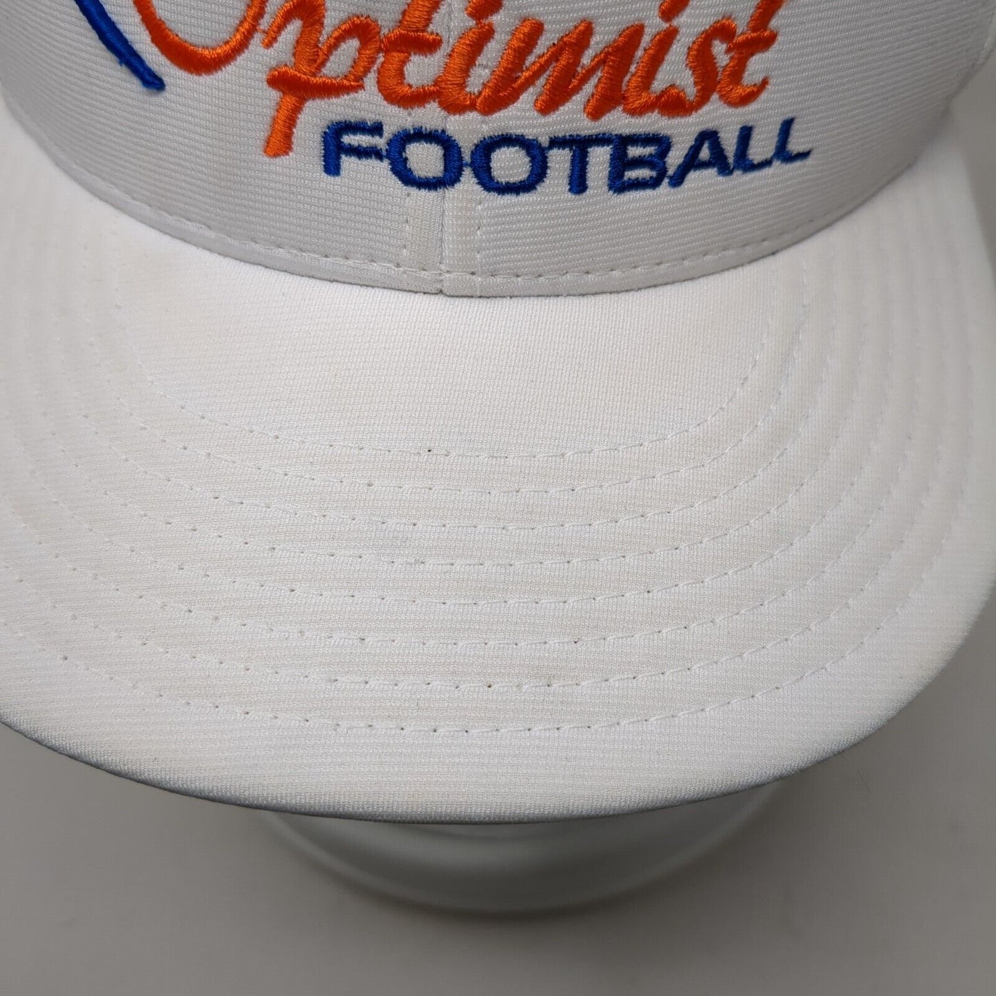 Optimist Football Fitted Hat White L/XL Flexfit Embroidered Pulse Richardson