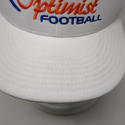Optimist Football Fitted Hat White L/XL Flexfit Embroidered Pulse Richardson