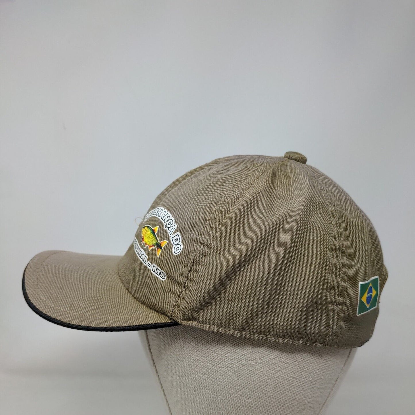 Lembranca Do Pantanal Fish Strapback Hat Tan One Size Adjustable 6 Panel