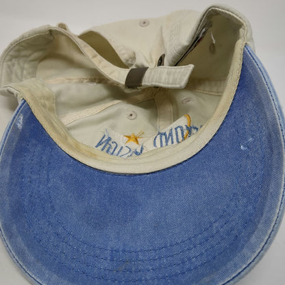 Anvil Baseball Cap Beige Blue One Size Beyond Design Logo Slideback Cotton Hat