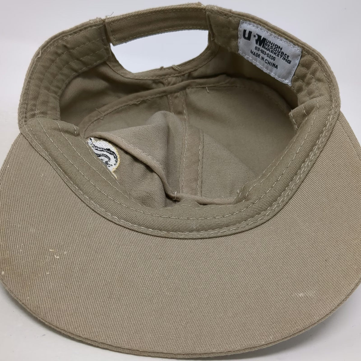 Union Resource Marketing Army Cap Beige One Size Hat 3m Logo Strapback Cotton