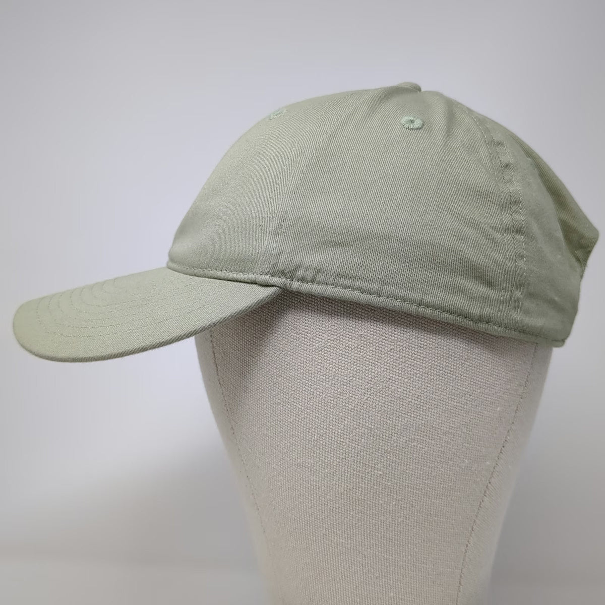 H&M Baseball Cap Green OSFM Plain Cotton Adjustable Slideback Hat Solid Blank