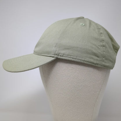 H&M Baseball Cap Green OSFM Plain Cotton Adjustable Slideback Hat Solid Blank