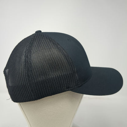 Richardson Trucker Hat Black One Size Snapback Mesh Elko Wire Rope Embroidered