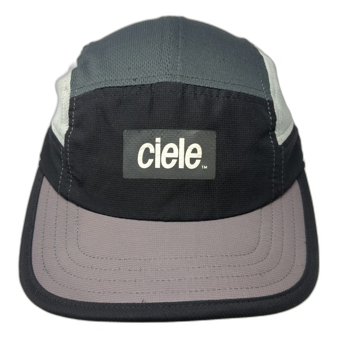 Ciele Athletics 5 Panel Black Gray One Size Running Training Hat Mesh Breathable