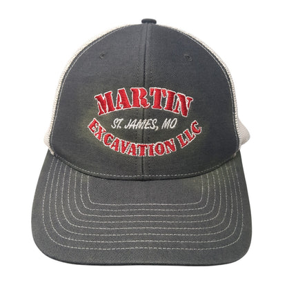 Martin Excavation LLC Snapback Trucker Hat Gray One Size Mesh Back