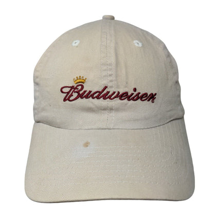 Budweiser Slideback Hat Tan One Size Adjustable Embroidered Vented Holes