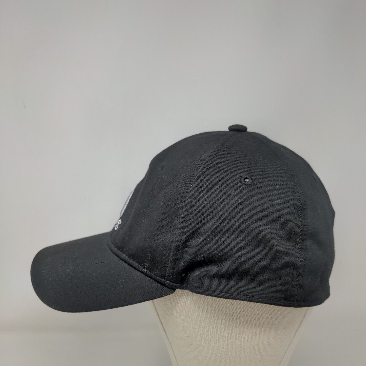 Adidas Fitted Hat Black Size L/XL Lightweight Embroidered Climalite 6 Panel