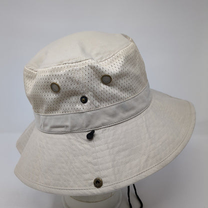 CSI Bucket Hat Tan One Size Adjustable Chin Strap Foldable Brim Outdoor