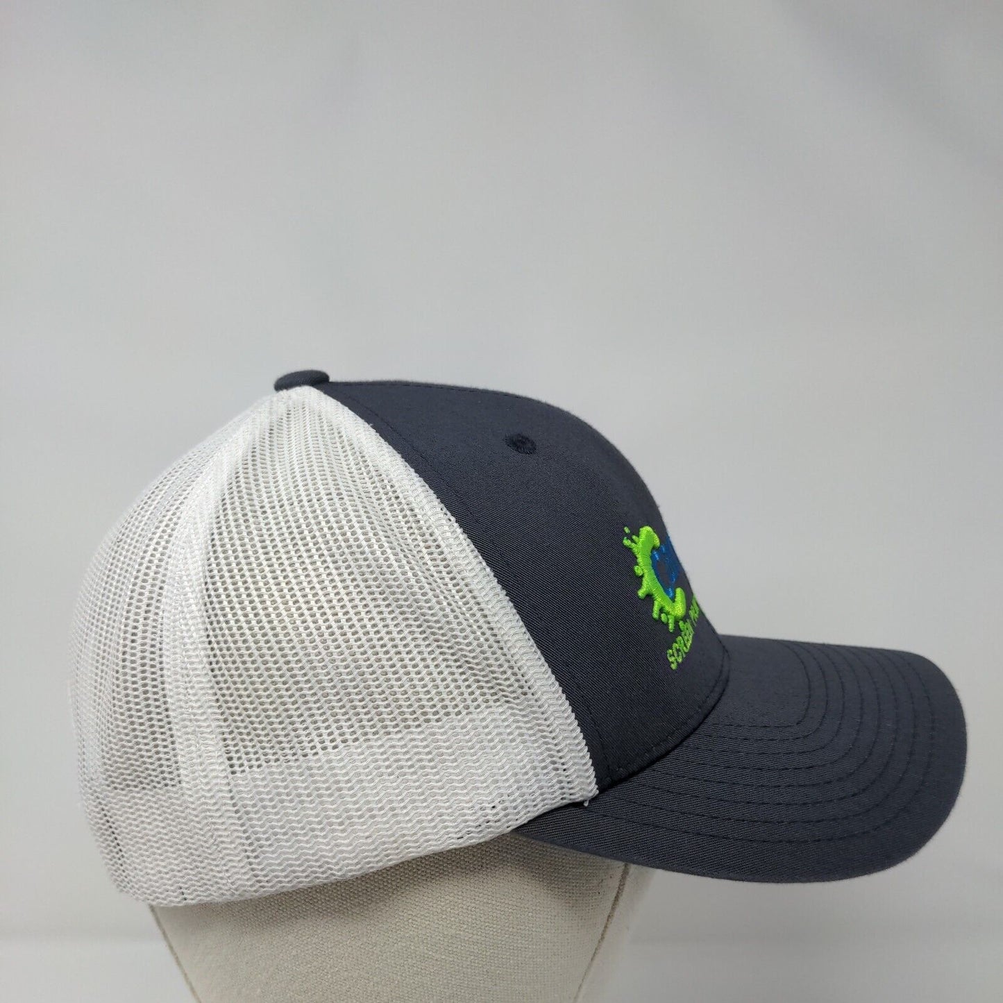 Carpenter Screen Print & Embroidery Snapback Trucker Hat Blue OSFA Sport-Tek