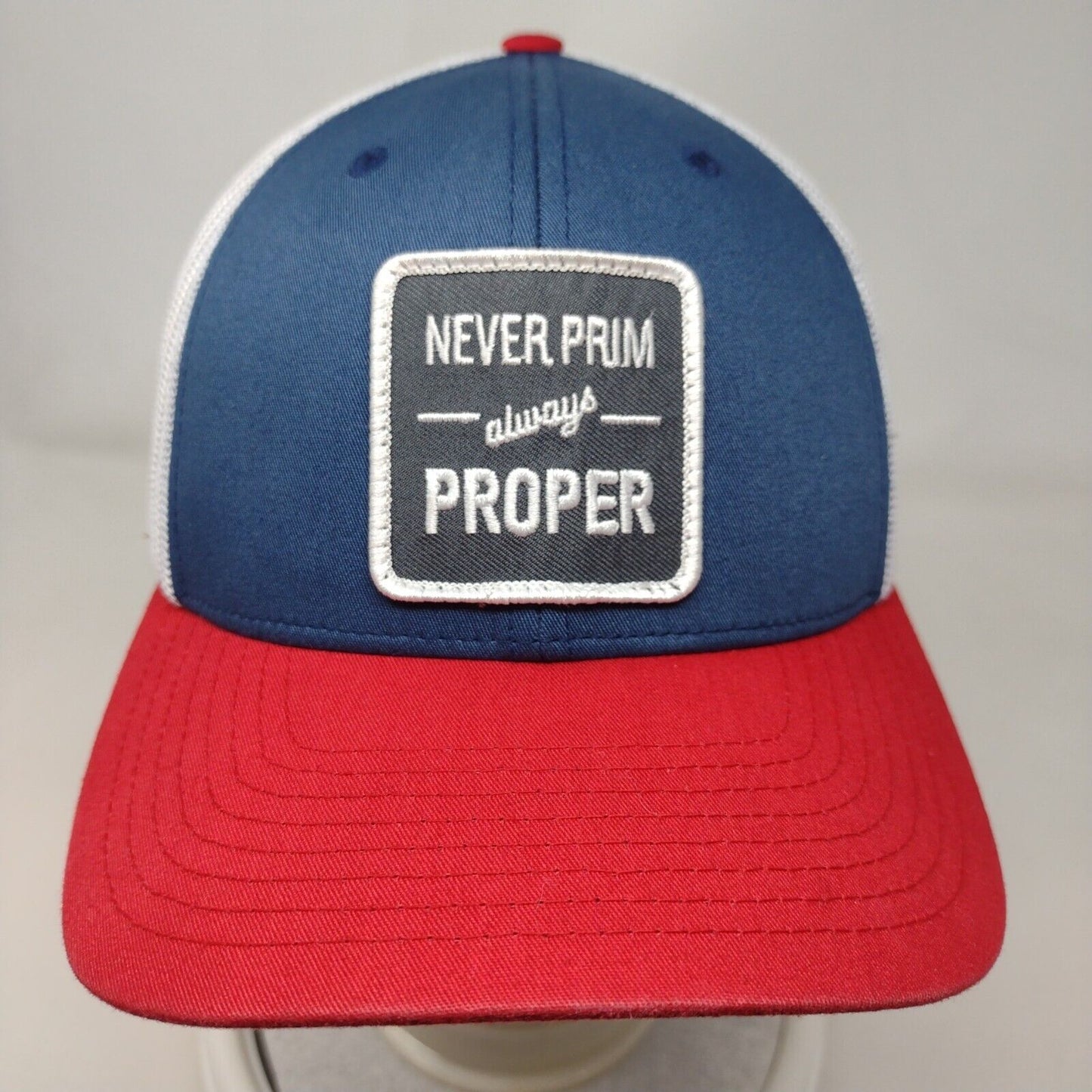 Never Prim Always Proper Snapback Trucker Hat Multi One Size Mesh Back