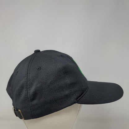 Clover Leaf Slideback Hat Black One Size Adjustable Embroidered Shamrock