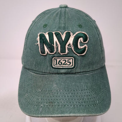 BJB Baseball Cap Green One Size NYC 1625 Frayed Applique Cotton Adjustable Hat