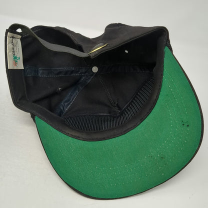 Cali-fame 5 Panel Black One Size Hat Rope Brim Green Underbrim Palm Trees Mirage