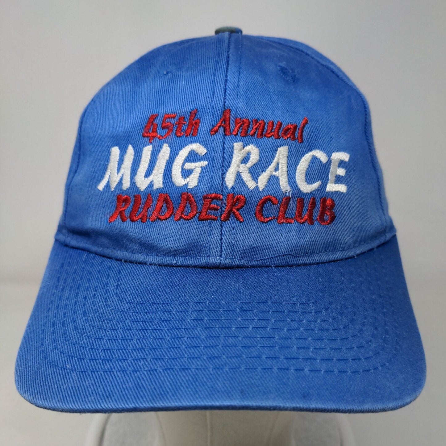 45th Annual Mug Race Rudder Club Snapback Hat Blue OSFA Embroidered Toppers