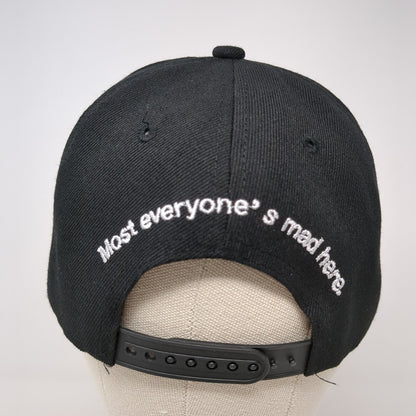 Cheshire Cat Most Everyone's Mad Here Snapback Hat Black OS Adjustable 6 Panel
