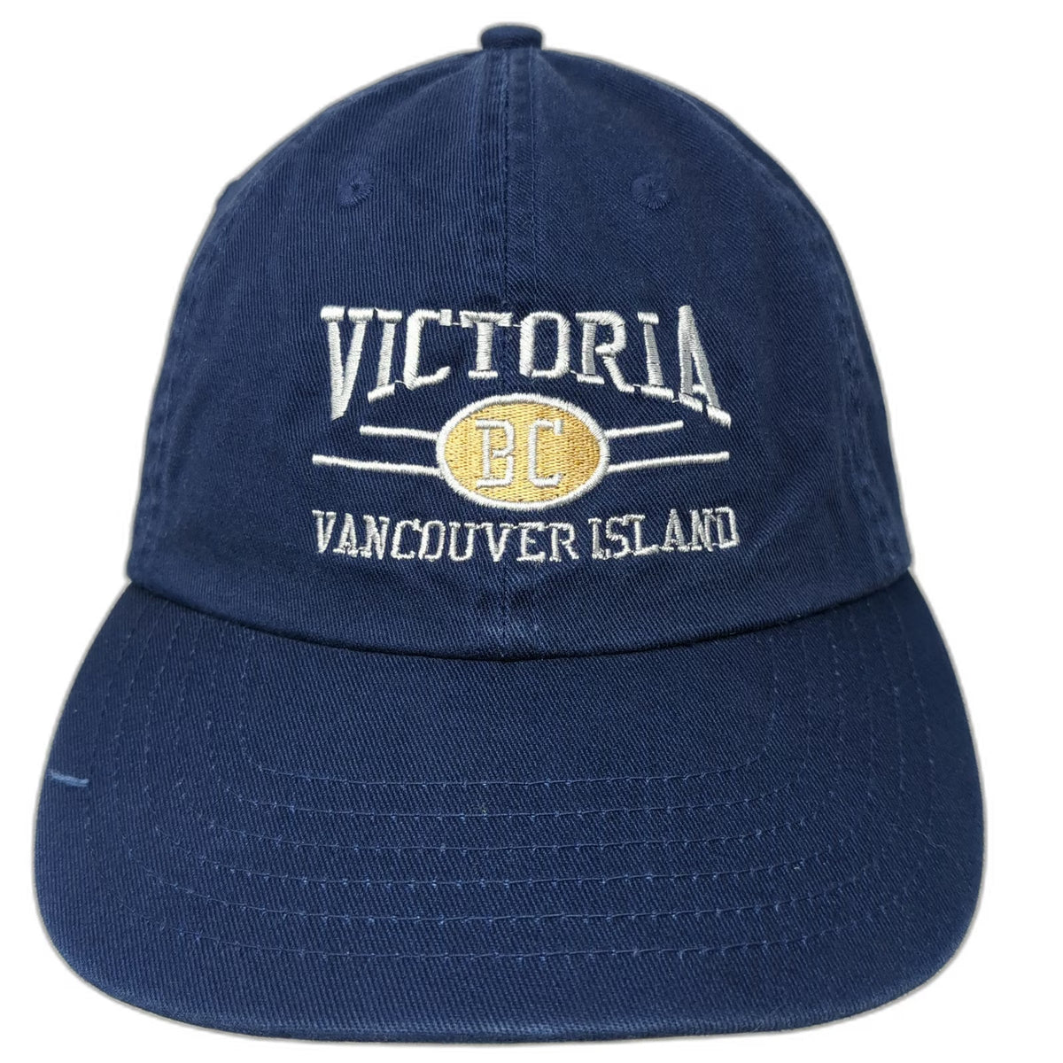 Blue Victoria BC Vancouver Island Cotton Baseball Cap OSFM Slideback Hat Curved