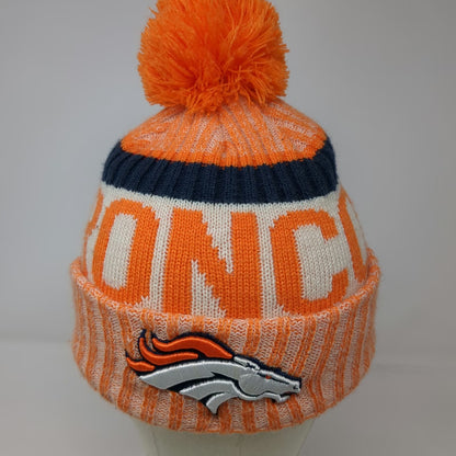 Denver Broncos NFL New Era Beanie Orange Blue White One Size Pom Patch Knit Hat
