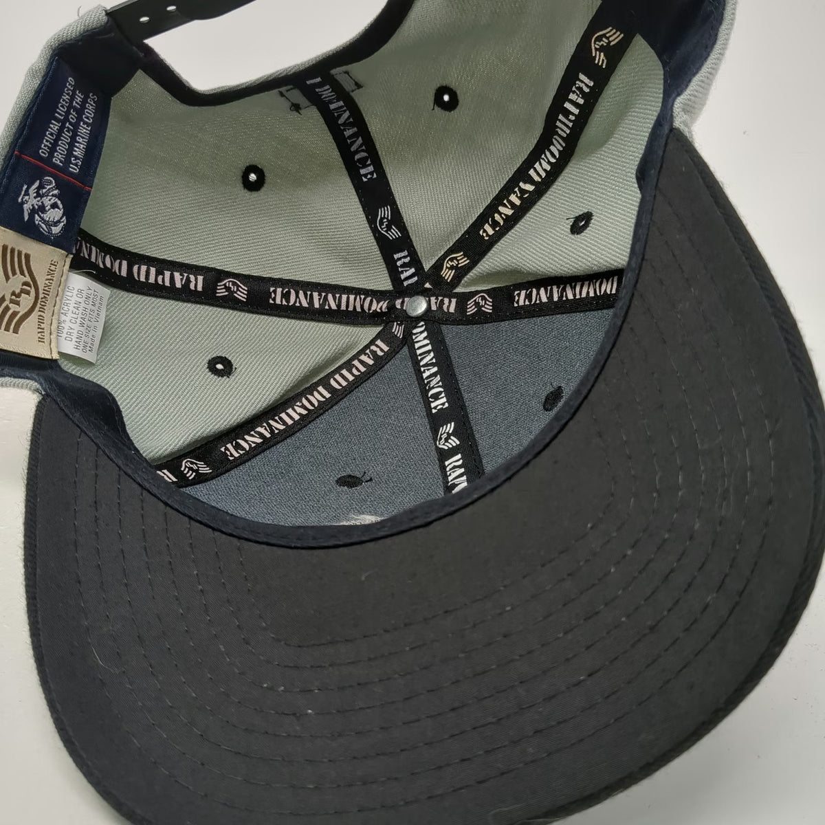 Rapid Dominance United States Marine Corps Snapback Hat Gray One Size USMC EGA