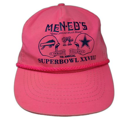 Otto Cap NFL Buffalo Bills Dallas Cowboys Super Bowl Pink 5 Panel Hat Vintage