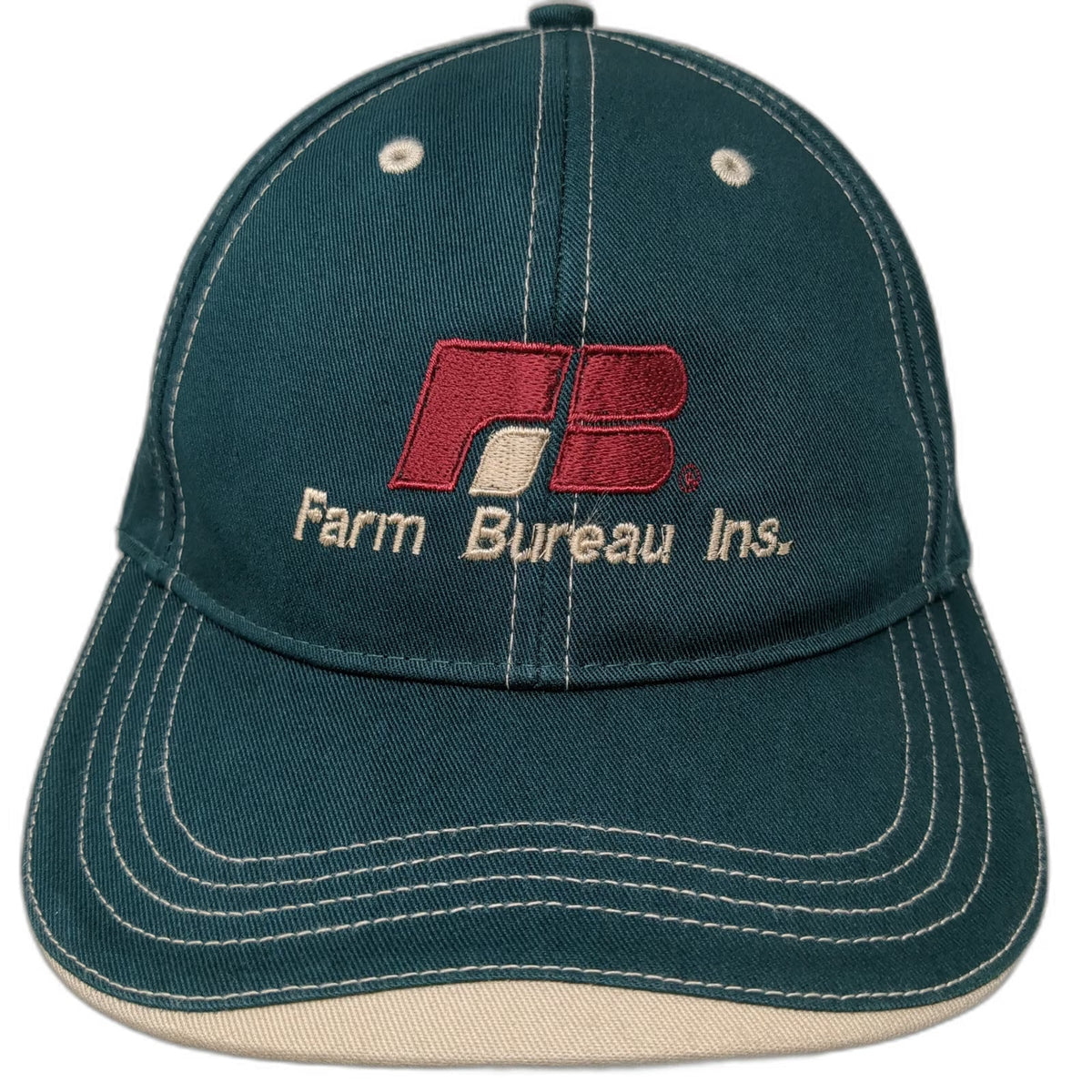 Richardson Baseball Cap Green One Size Farm Bureau Insurance Contrast Stitching