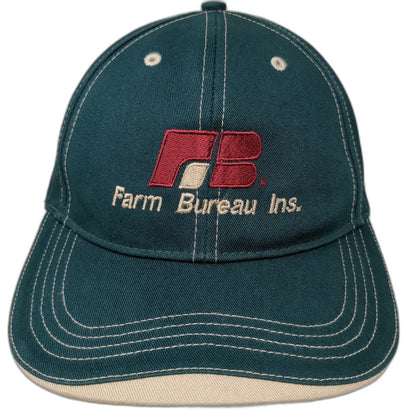 Richardson Baseball Cap Green One Size Farm Bureau Insurance Contrast Stitching