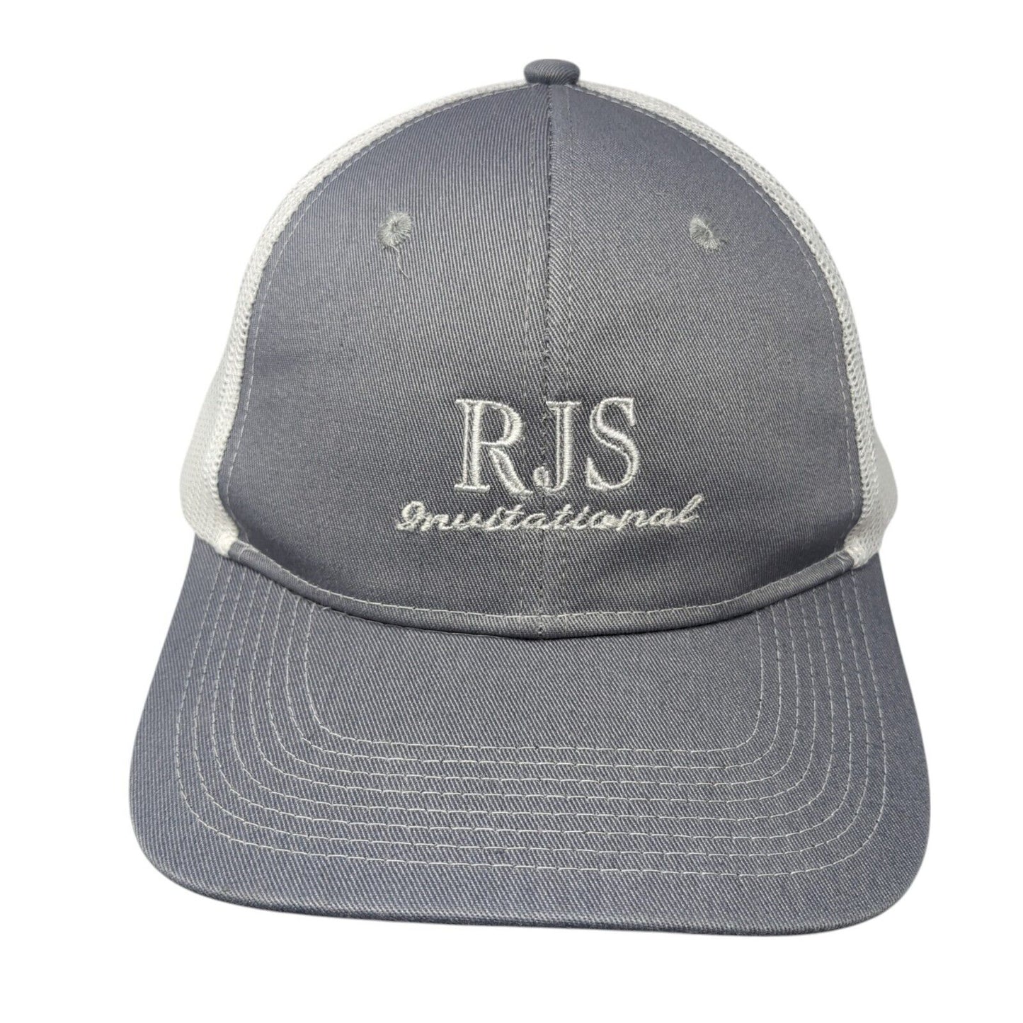 RJS Invitational Snapback Trucker Hat Gray One Size Mesh Back Colorblock