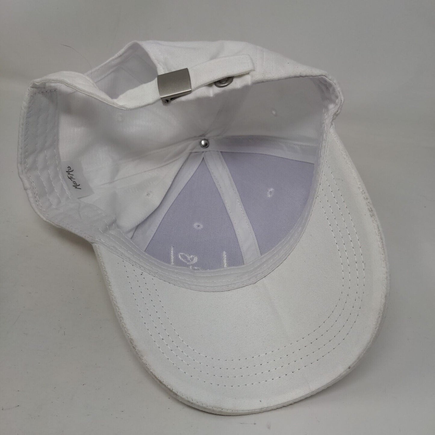 Bride Slideback Hat White One Size Adjustable Embroidered Miss To Mrs Faux Suede