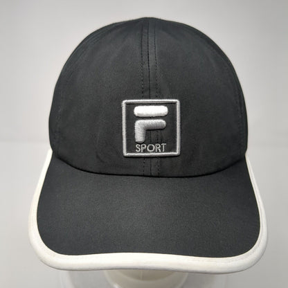 FILA Sport Strapback Hat Black One Size Adjustable Embroidered Polyester