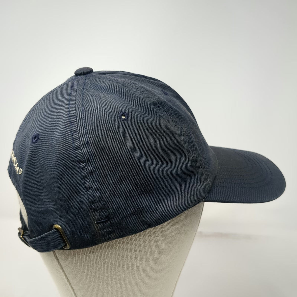 Woolrich Baseball Cap Blue Gold One Size Slideback Cotton Strap Curved Brim Hat