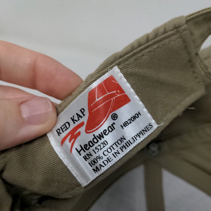 Red Kap Slideback Hat Tan One Size Adjustable Vented Holes 6 Panel Blank
