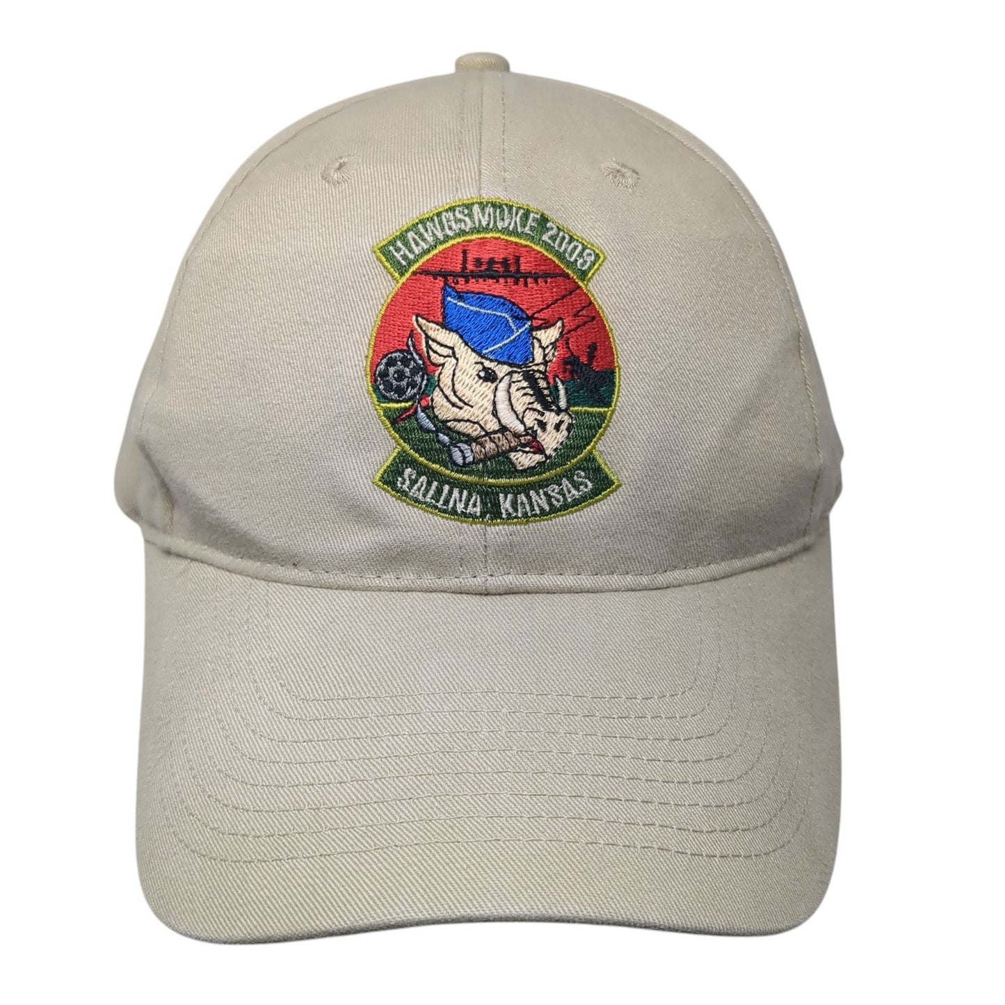 Hawgsmoke 2008 Salina Kansas Baseball Cap Brown One Size Adjustable Embroidered