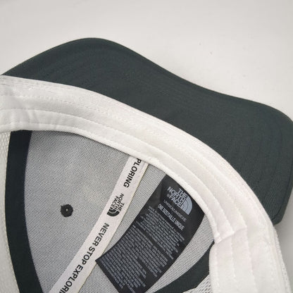 The North Face Trucker Hat Gray White One Size Bear Mountain Snapback Mesh Back