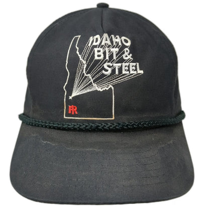 Mountaintop Marketing 5 Panel Black One Size Idaho Bit & Steel Rope Snapback Hat