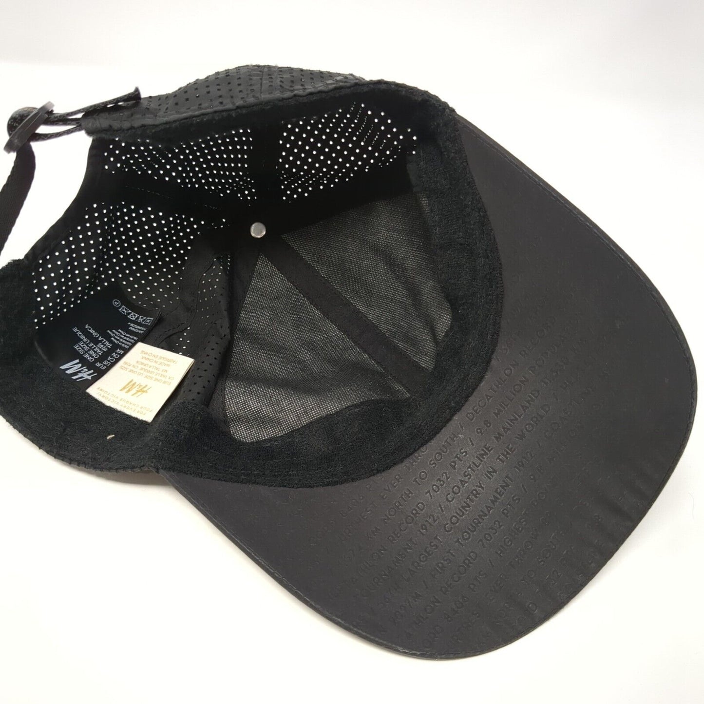 H&M Slideback Hat Black One Size Adjustable Breathable Mesh 6 Panel Polyester