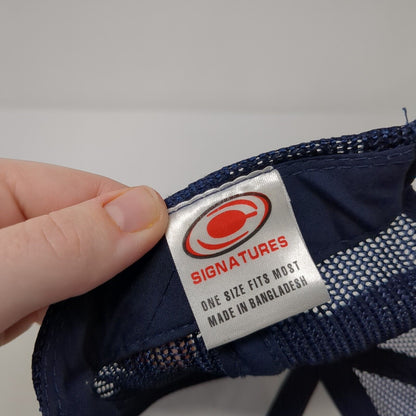 Best Dad Ever Snapback Trucker Hat Blue One Size Mesh Back Adjustable