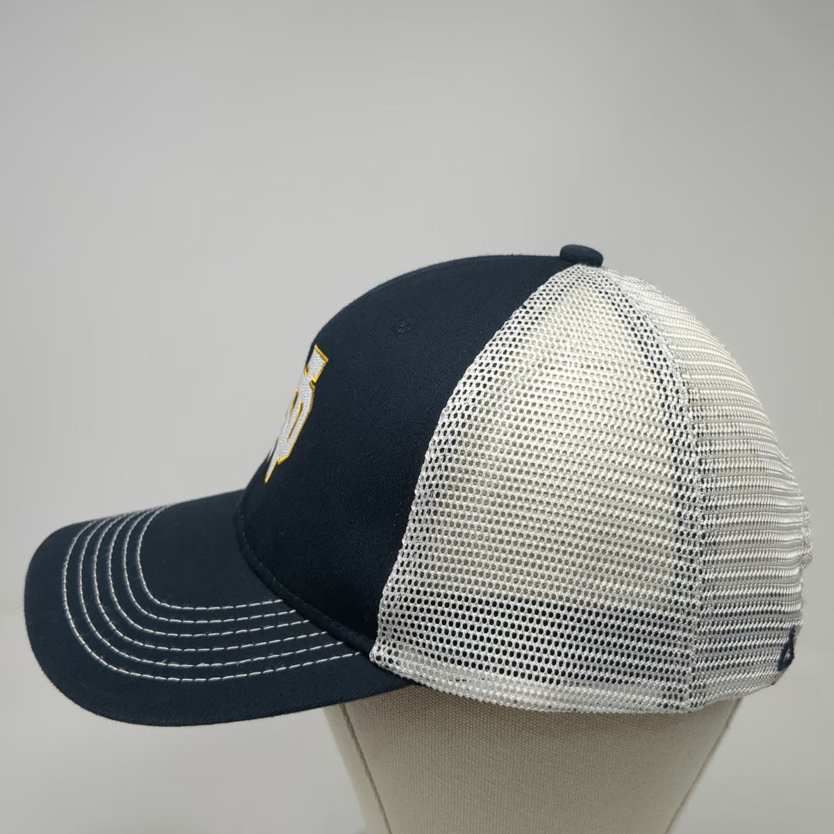 Notre Dame NCAA ahead Trucker Hat Blue White One Size Fiesta Bowl Snapback Patch